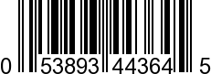 UPC-A <b>053893443645 / 0 53893 44364 5