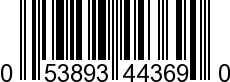 UPC-A <b>053893443690 / 0 53893 44369 0