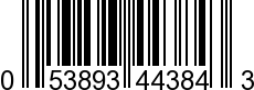 UPC-A <b>053893443843 / 0 53893 44384 3