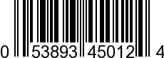 UPC-A <b>053893450124 / 0 53893 45012 4