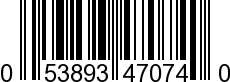 UPC-A <b>053893470740 / 0 53893 47074 0