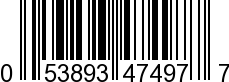 UPC-A <b>053893474977 / 0 53893 47497 7