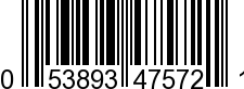 UPC-A <b>053893475721 / 0 53893 47572 1