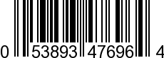 UPC-A <b>053893476964 / 0 53893 47696 4