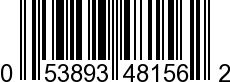 UPC-A <b>053893481562 / 0 53893 48156 2