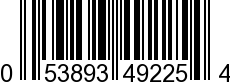 UPC-A <b>053893492254 / 0 53893 49225 4