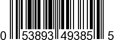 UPC-A <b>053893493855 / 0 53893 49385 5