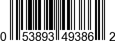 UPC-A <b>053893493862 / 0 53893 49386 2