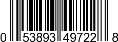 UPC-A <b>053893497228 / 0 53893 49722 8