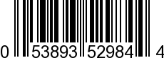 UPC-A <b>053893529844 / 0 53893 52984 4