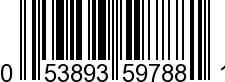 UPC-A <b>053893597881 / 0 53893 59788 1