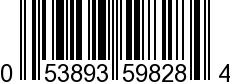 UPC-A <b>053893598284 / 0 53893 59828 4