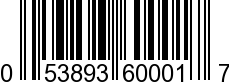 UPC-A <b>053893600017 / 0 53893 60001 7