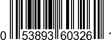 UPC-A <b>053893603261 / 0 53893 60326 1