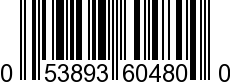 UPC-A <b>053893604800 / 0 53893 60480 0