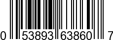 UPC-A <b>053893638607 / 0 53893 63860 7