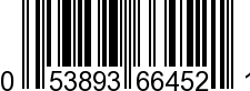 UPC-A <b>053893664521 / 0 53893 66452 1