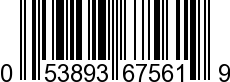 UPC-A <b>053893675619 / 0 53893 67561 9