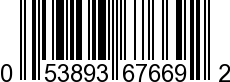 UPC-A <b>053893676692 / 0 53893 67669 2