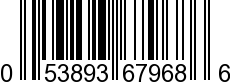 UPC-A <b>053893679686 / 0 53893 67968 6