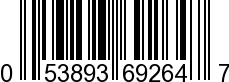 UPC-A <b>053893692647 / 0 53893 69264 7