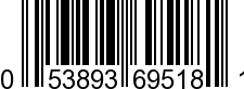 UPC-A <b>053893695181 / 0 53893 69518 1