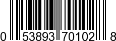 UPC-A <b>053893701028 / 0 53893 70102 8