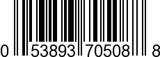 UPC-A <b>053893705088 / 0 53893 70508 8