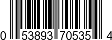 UPC-A <b>053893705354 / 0 53893 70535 4