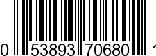 UPC-A <b>053893706801 / 0 53893 70680 1