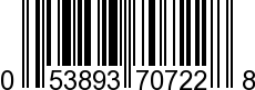 UPC-A <b>053893707228 / 0 53893 70722 8