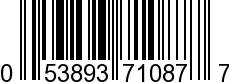UPC-A <b>053893710877 / 0 53893 71087 7