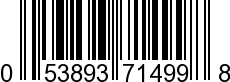 UPC-A <b>053893714998 / 0 53893 71499 8