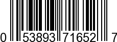 UPC-A <b>053893716527 / 0 53893 71652 7