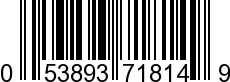 UPC-A <b>053893718149 / 0 53893 71814 9