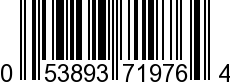 UPC-A <b>053893719764 / 0 53893 71976 4