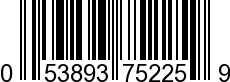 UPC-A <b>053893752259 / 0 53893 75225 9