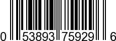 UPC-A <b>053893759296 / 0 53893 75929 6