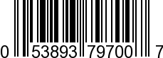 UPC-A <b>053893797007 / 0 53893 79700 7