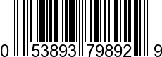 UPC-A <b>053893798929 / 0 53893 79892 9