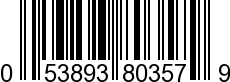 UPC-A <b>053893803579 / 0 53893 80357 9