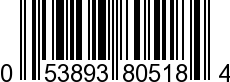 UPC-A <b>053893805184 / 0 53893 80518 4