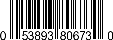 UPC-A <b>053893806730 / 0 53893 80673 0