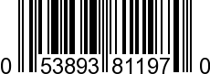 UPC-A <b>053893811970 / 0 53893 81197 0