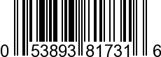 UPC-A <b>053893817316 / 0 53893 81731 6