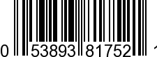 UPC-A <b>053893817521 / 0 53893 81752 1