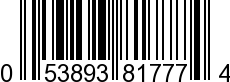 UPC-A <b>053893817774 / 0 53893 81777 4