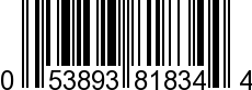 UPC-A <b>053893818344 / 0 53893 81834 4