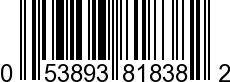 UPC-A <b>053893818382 / 0 53893 81838 2