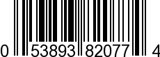 UPC-A <b>053893820774 / 0 53893 82077 4
